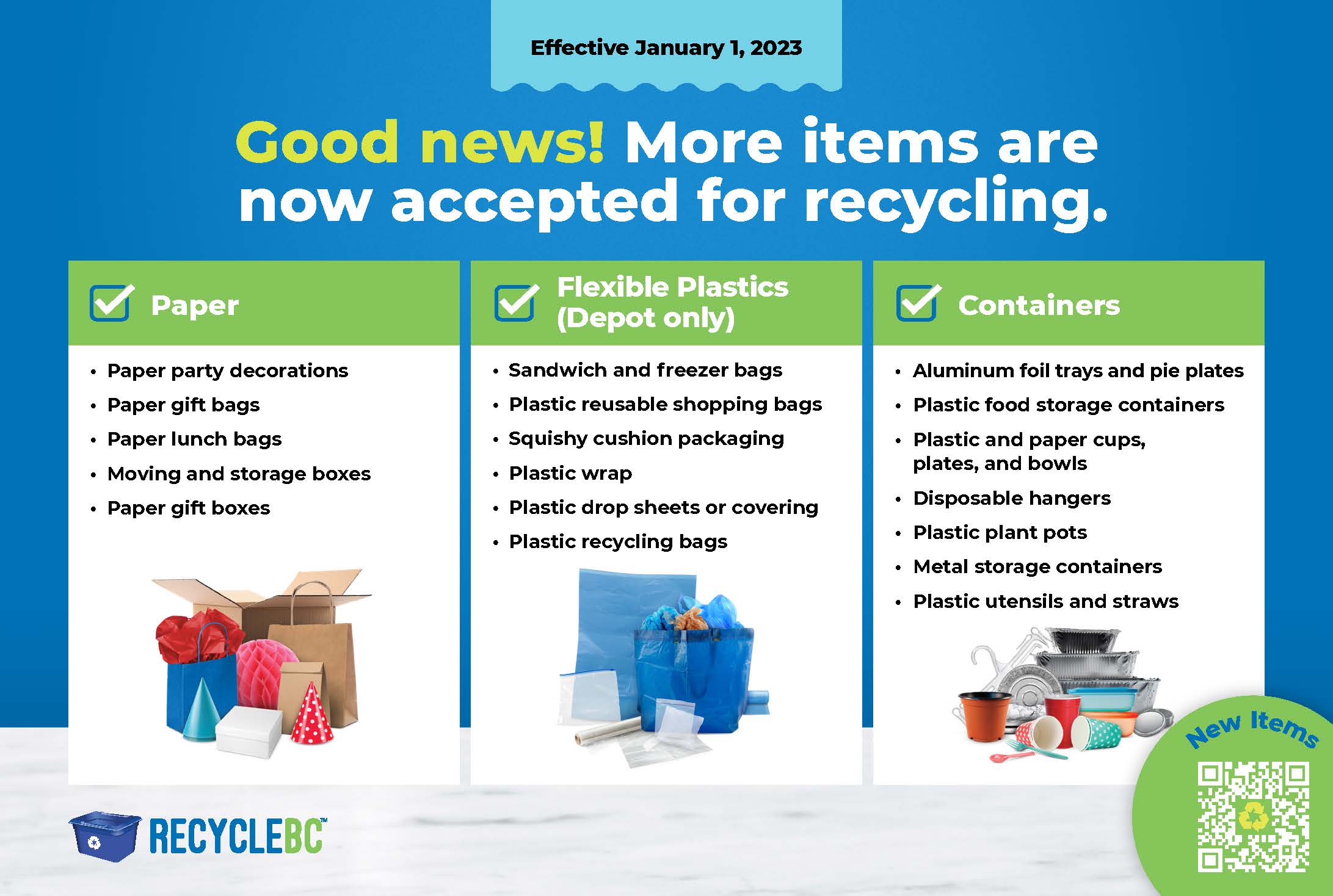 New Items Accepted for Recycling 2023